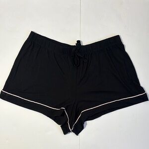 Women’s Large Victoria’s Secret Black Lounge Shorts with pastel baby pink trim